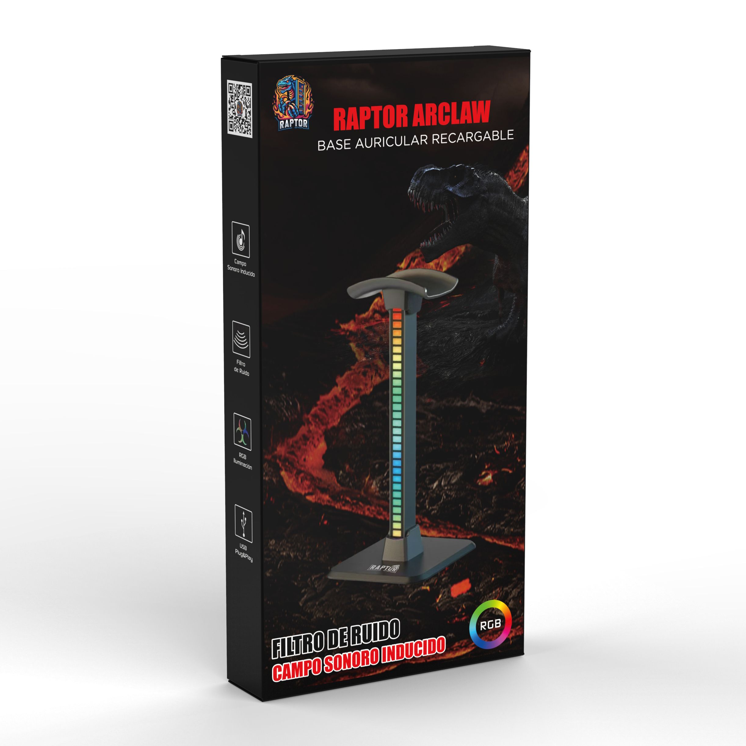 SOPORTE AURICULAR ARCLAW RAPTOR RGB - Imagen 2